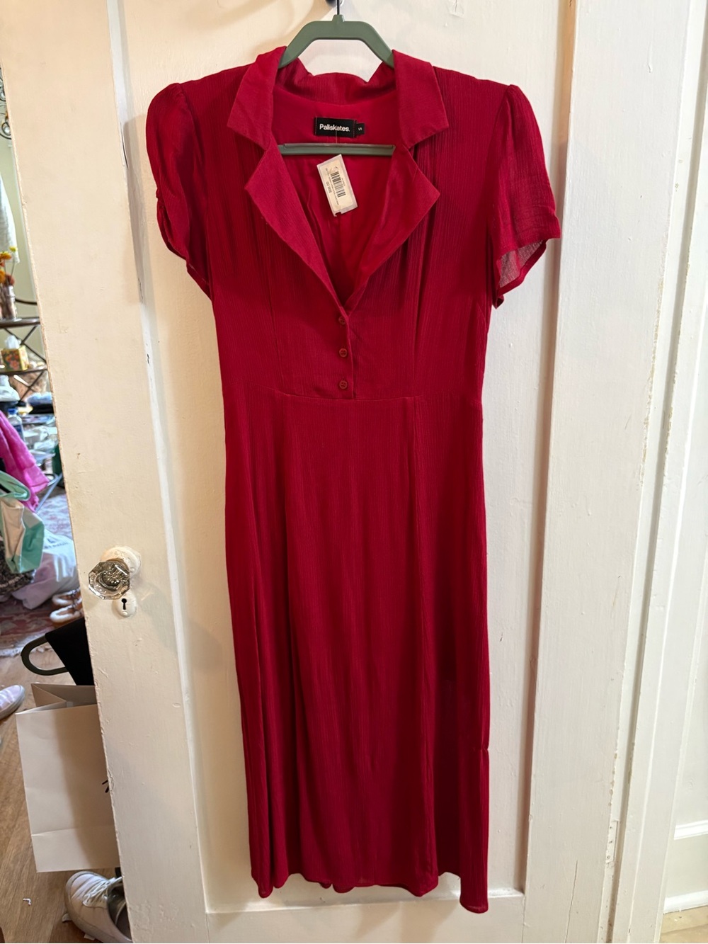 Paliskates Button-Front Midi Dress